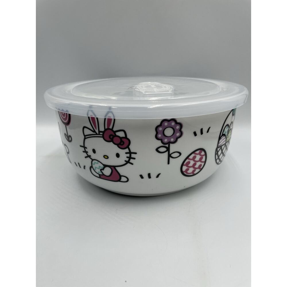 NEW Hello Kitty Large Spring Easter Ceramic Food Storage with Pressure Lid